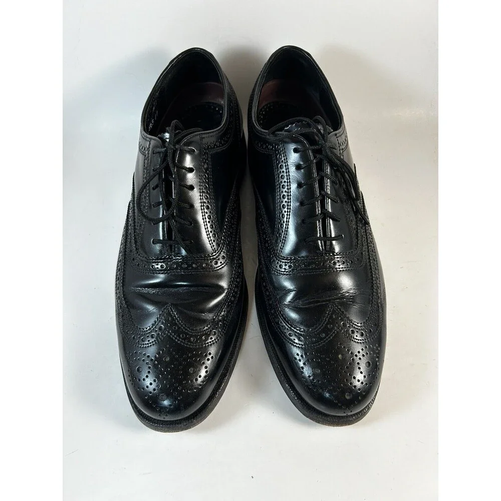 Florsheim Oxford Dress Shoes Mens Size 8D Black Lexington Wingtip Brogue 20381